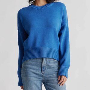 Quince 100% Organic Cotton Blue Boyfriend Crew